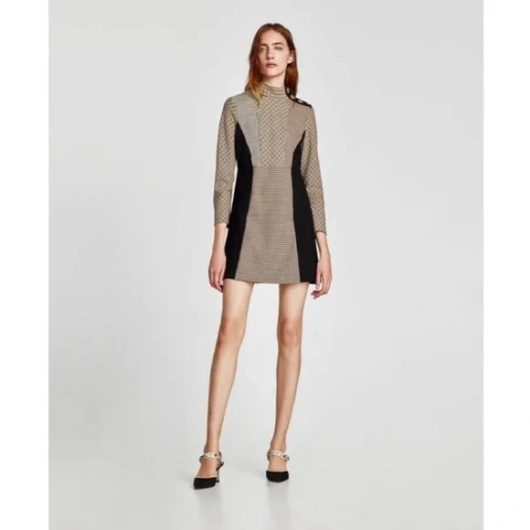 Zara Woman Plaid Mini Dress - Picture 1 of 12
